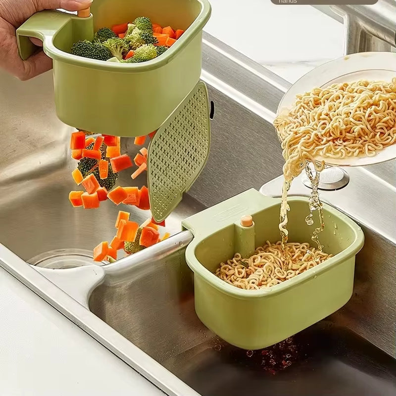 Multi-Functional Plastic Sink Filter Basket Household Food Residue Drain Hanging Basket for Kitchen Storage Colanders Strainers