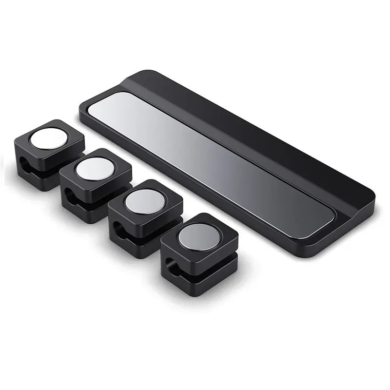 Magnetic Cable Clips Cable Smooth Adjustable Cord Holder under Desk Cable Management & Pad Wire Keeper Cable Organizer Holder