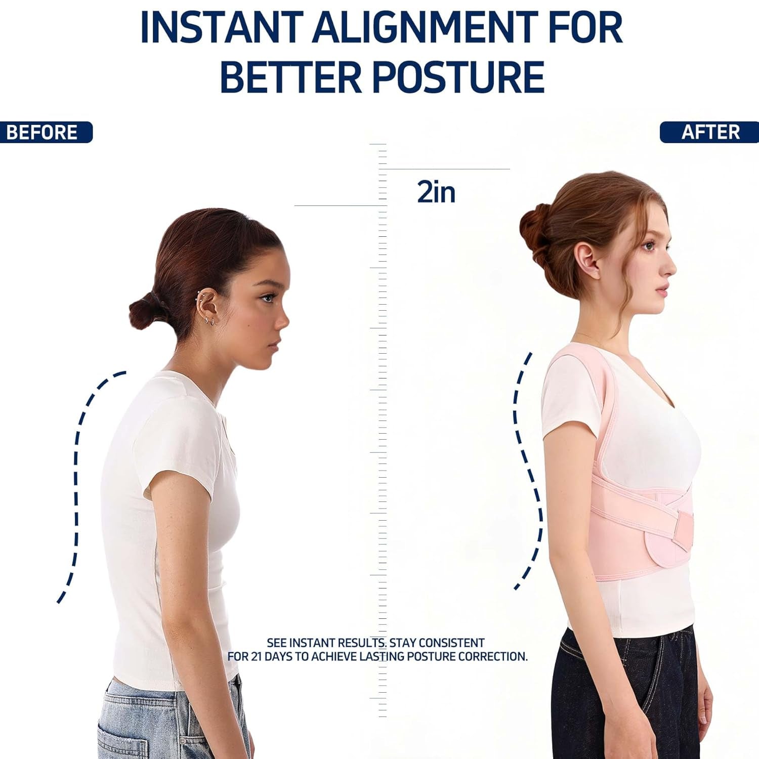 Back Brace Posture Corrector for Women and Men Full Support for Posture Correction & Scoliosis Hunchback Corrector De Postura Para Hombre Y Mujer Upper Thoracic Back Straightener Pink, Medium