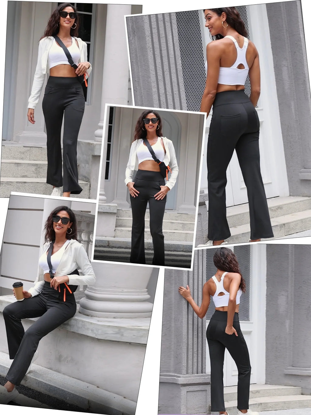 Womens Bootcut Yoga Pants Flare Legging with Pockets High Waist Lightweight Bottoms Workout Activewear Green 3XL