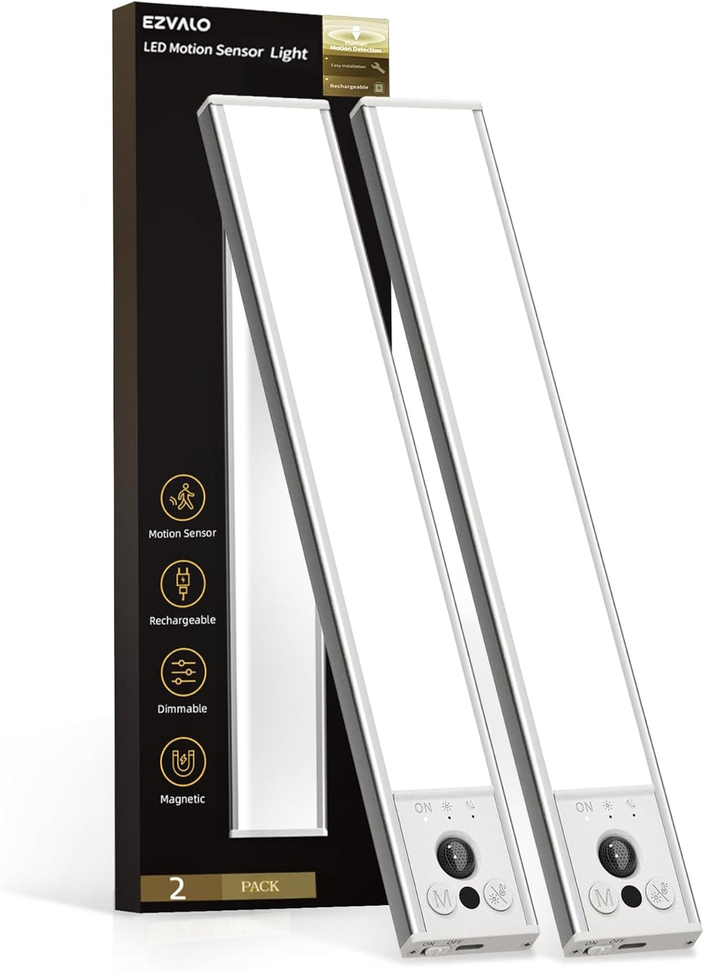 10Inch under Cabinet Lighting, LED Motion Sensor Light Indoor, 2400Mah USB Recha