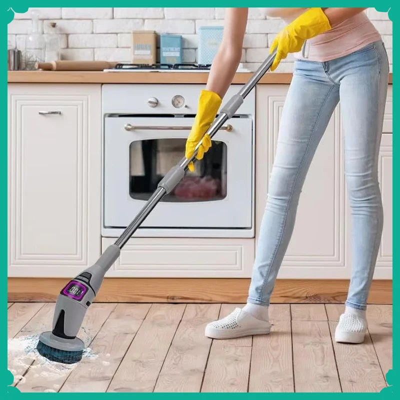 10-In-1 Electric Cleaning Brush Household Cleaning Brush Multifunctional Bathroom Cleaning Toilet Cleaning with LED Screen