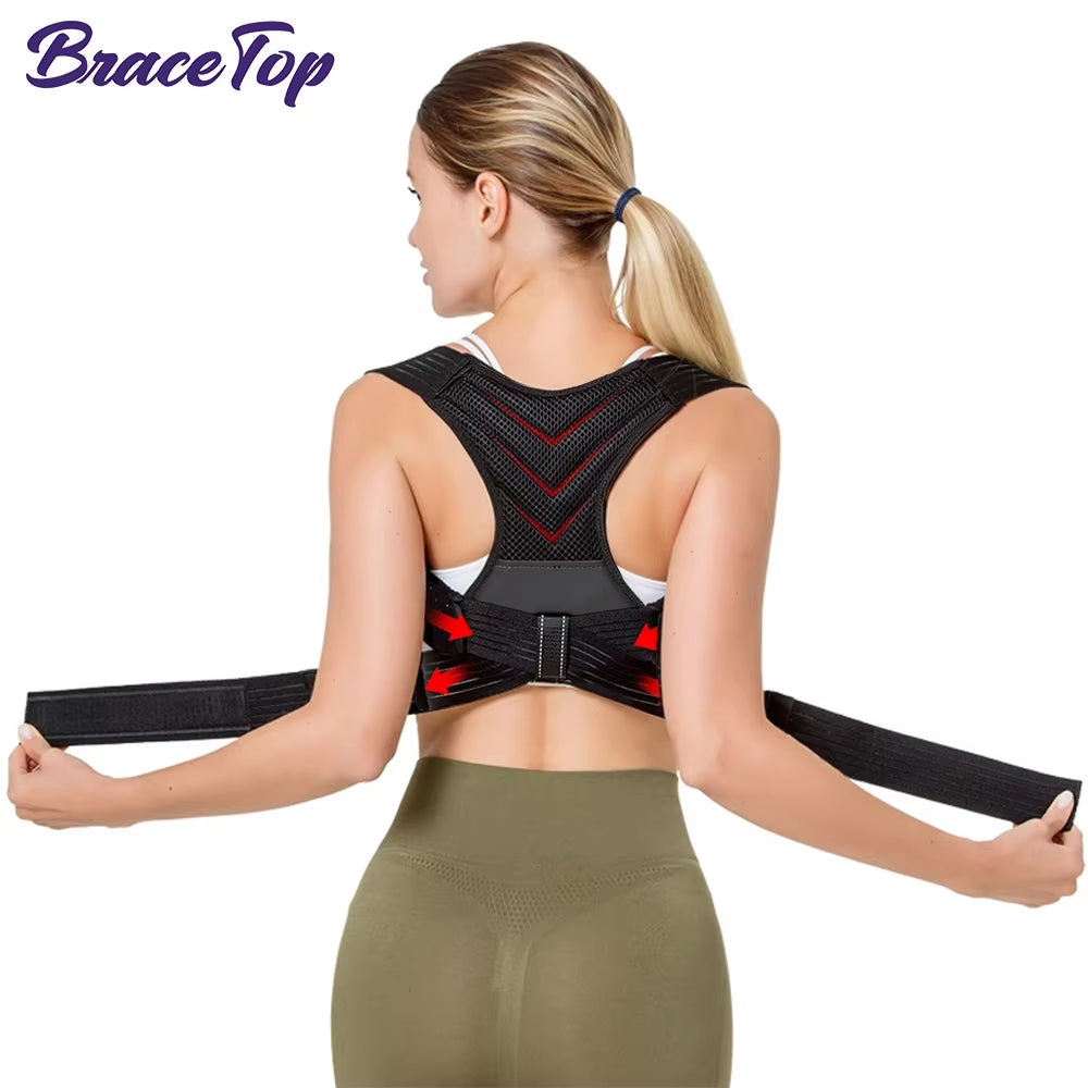 Adjustable Posture Corrector Breathable Back Straightener, Upper Back Brace Providing Pain Relief from Neck, Shoulder
