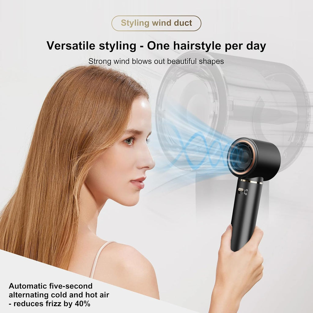 5 in 1 Hair Styler & Hair Dryer Brush, Upgrade Multi Blow Dryer Brush, Detachable Hot Air Brush Negative Ion Curling Brush Iron, Salon-Perfect Curls for All Hair Types