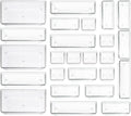 Clear Plastic Drawer Organizer Storage - 25Pcs 4 Size Desk Bathroom Kitchen Organizers and Accessories Office Organization, Vanity Stackable Drawers Bins Trays Containers Dividers Makeup Sets