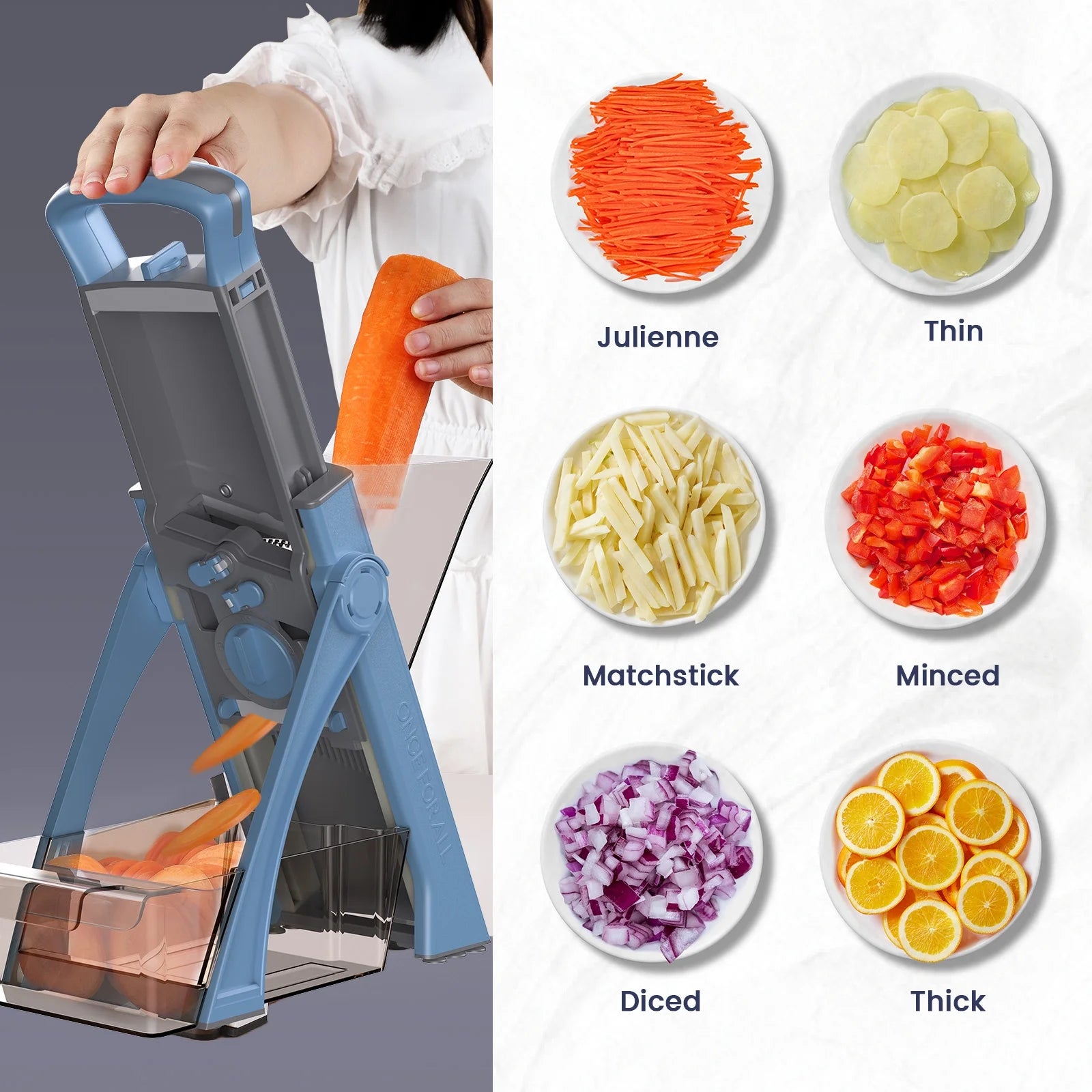 Vegetable Chopper & Zucchini Noodles Spiralizer, Food Slicer Shredder Dicer