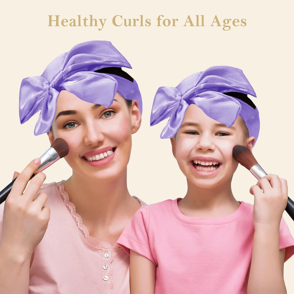 Satin Heatless Hair Curler Curls Overnight Hair Curlers to Sleep In, Hair Curlers No Heat Curls Overnight, Heatless Curling Set for Women Long Hair - 8 Pcs (Purple)