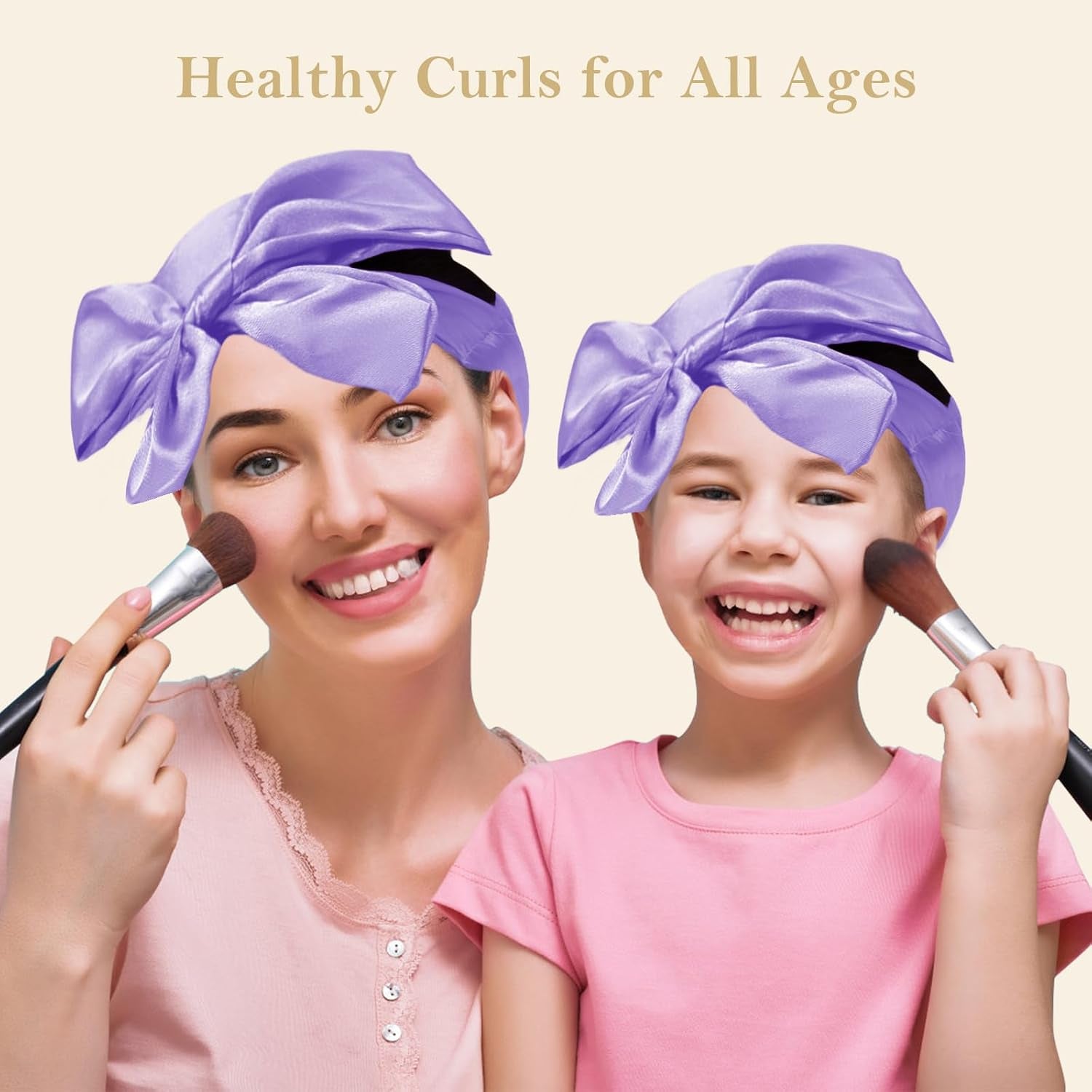 Satin Heatless Hair Curler Curls Overnight Hair Curlers to Sleep In, Hair Curlers No Heat Curls Overnight, Heatless Curling Set for Women Long Hair - 8 Pcs (Purple)