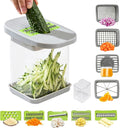 Vegetable Cutter,Food Chopper Manual Hand,For Potato Cutter & Fry Slicer - Functions as Potato Dicer,Onion Dicer,Veggie Shredder with 9 Blades,Easy to Clean, Dishwasher Safe-Essential Kitchen Gadgets