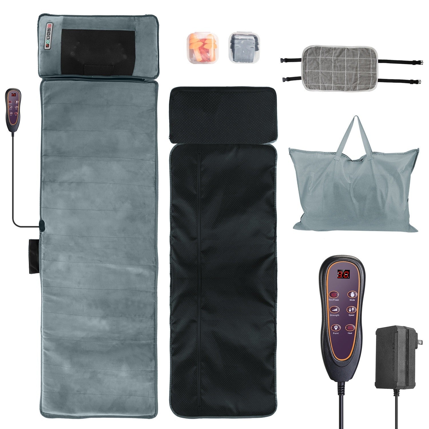 Full Body Electric Massage Mat W/Heat Vibration Massage Pad Cushion Back Massage