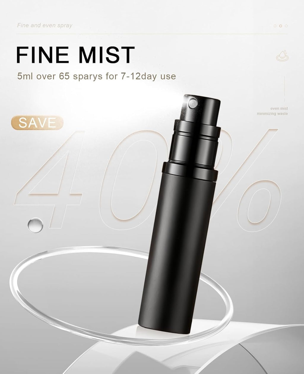 Refillable Portable Mini Perfume Atomizer for Travel, 5Ml Luxury Empty Leakproof Pump Perfume Spray Bottle Atomizer for Man and Woman (Z-Gold)