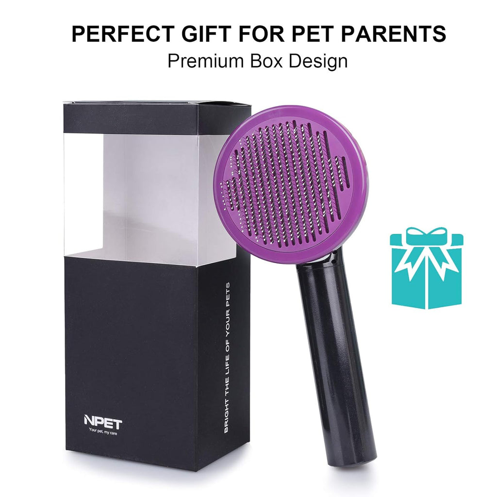 Dog Brush, Self Cleaning Slicker Brush for Cats and Dogs, Gently Removes Loose Undercoat, Mats Tangled Hairs Dog Grooming Kit