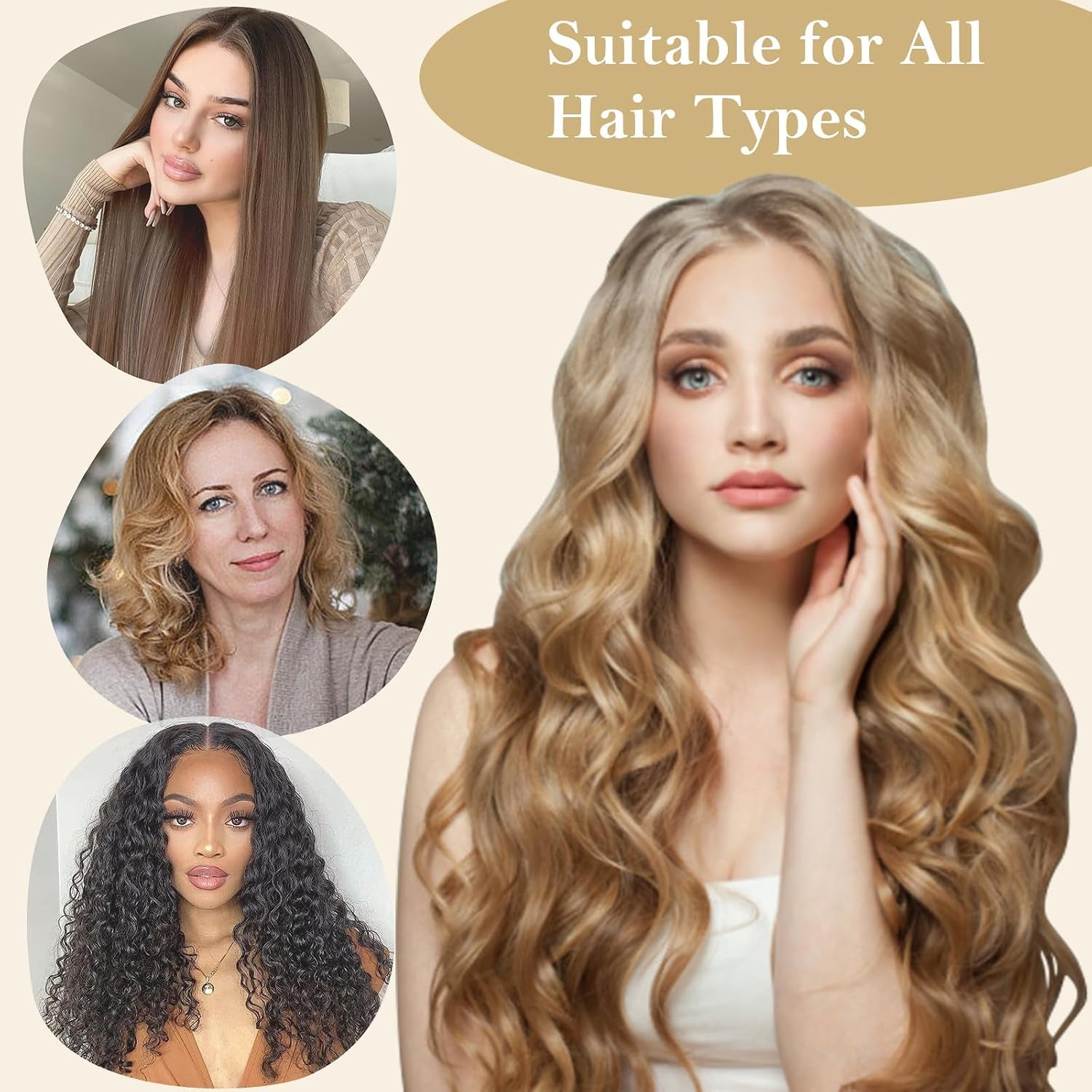 Satin Heatless Hair Curler Curls Overnight Hair Curlers to Sleep In, Hair Curlers No Heat Curls Overnight, Heatless Curling Set for Women Long Hair - 8 Pcs (Purple)