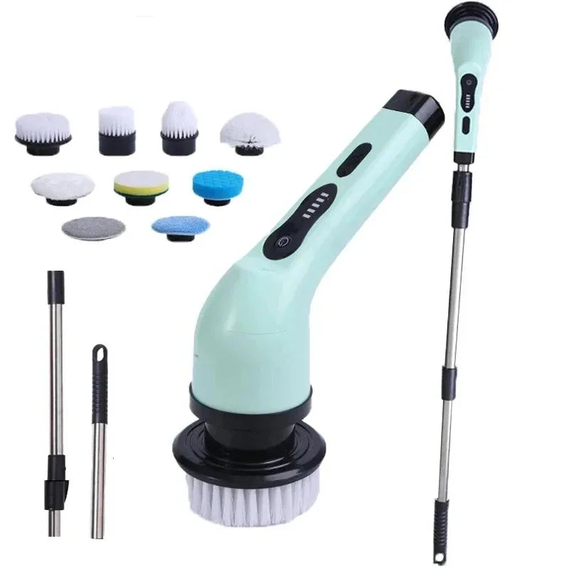 9-In-1 Electric Cleaning Brush Electric Spin Cleaning Scrubber Electric Cleaning Tools Parlour Kitchen Bathroom Cleaning Gadgets