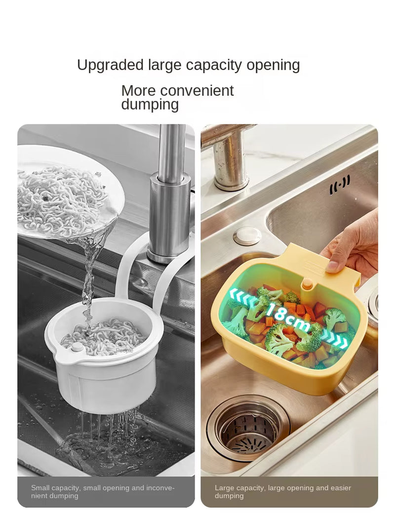 Multi-Functional Plastic Sink Filter Basket Household Food Residue Drain Hanging Basket for Kitchen Storage Colanders Strainers