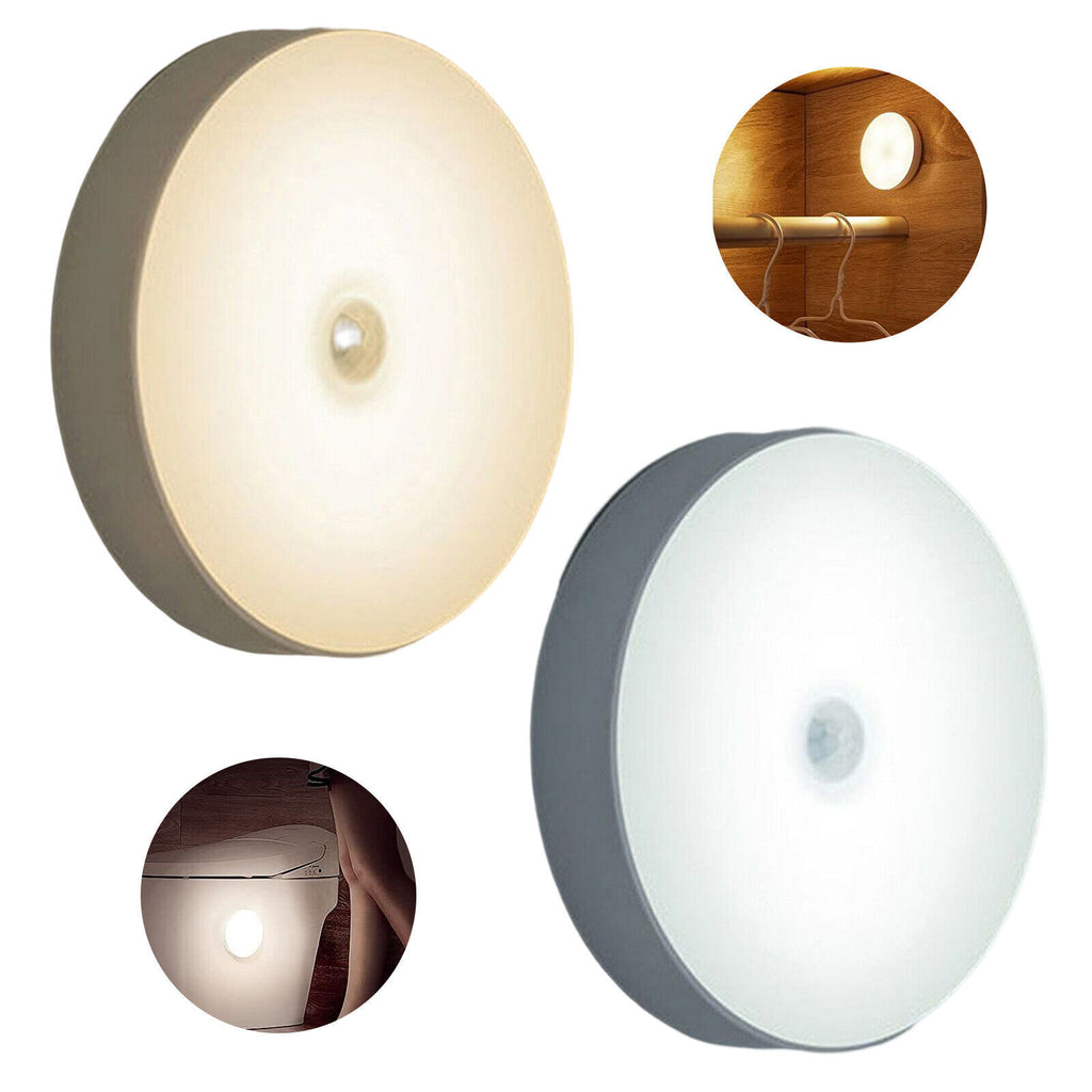 Led Motion Sensor Light USB Rechargeable PIR Wall Cabinet Stair Night Light Lamp
