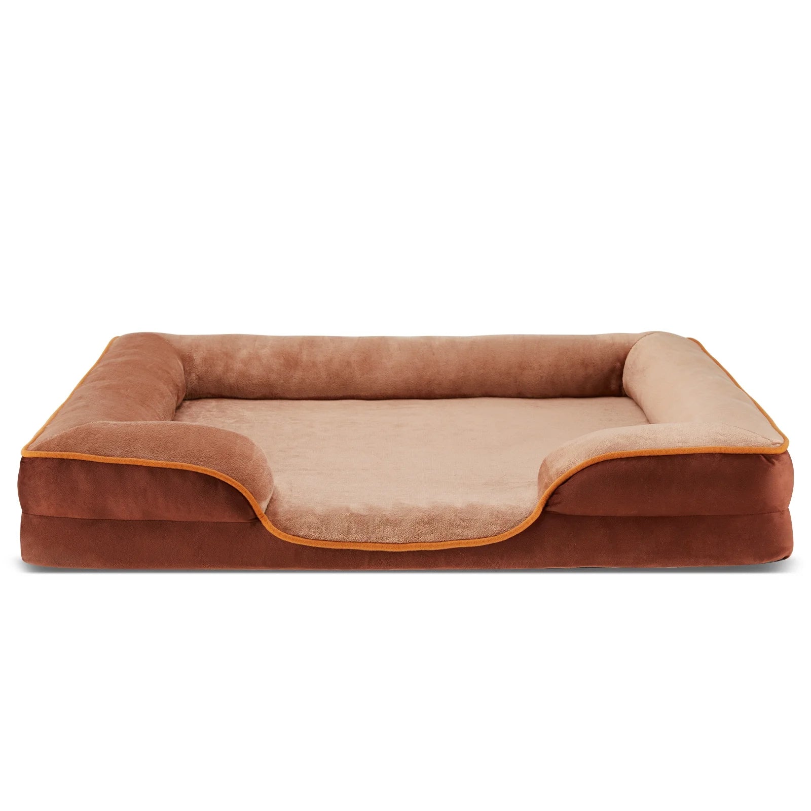 42"X32" Supportive Memory Foam Orthopedic Dog Bed, with Washable Removable Cover, Non-Slip Base, Waterproof, Brown