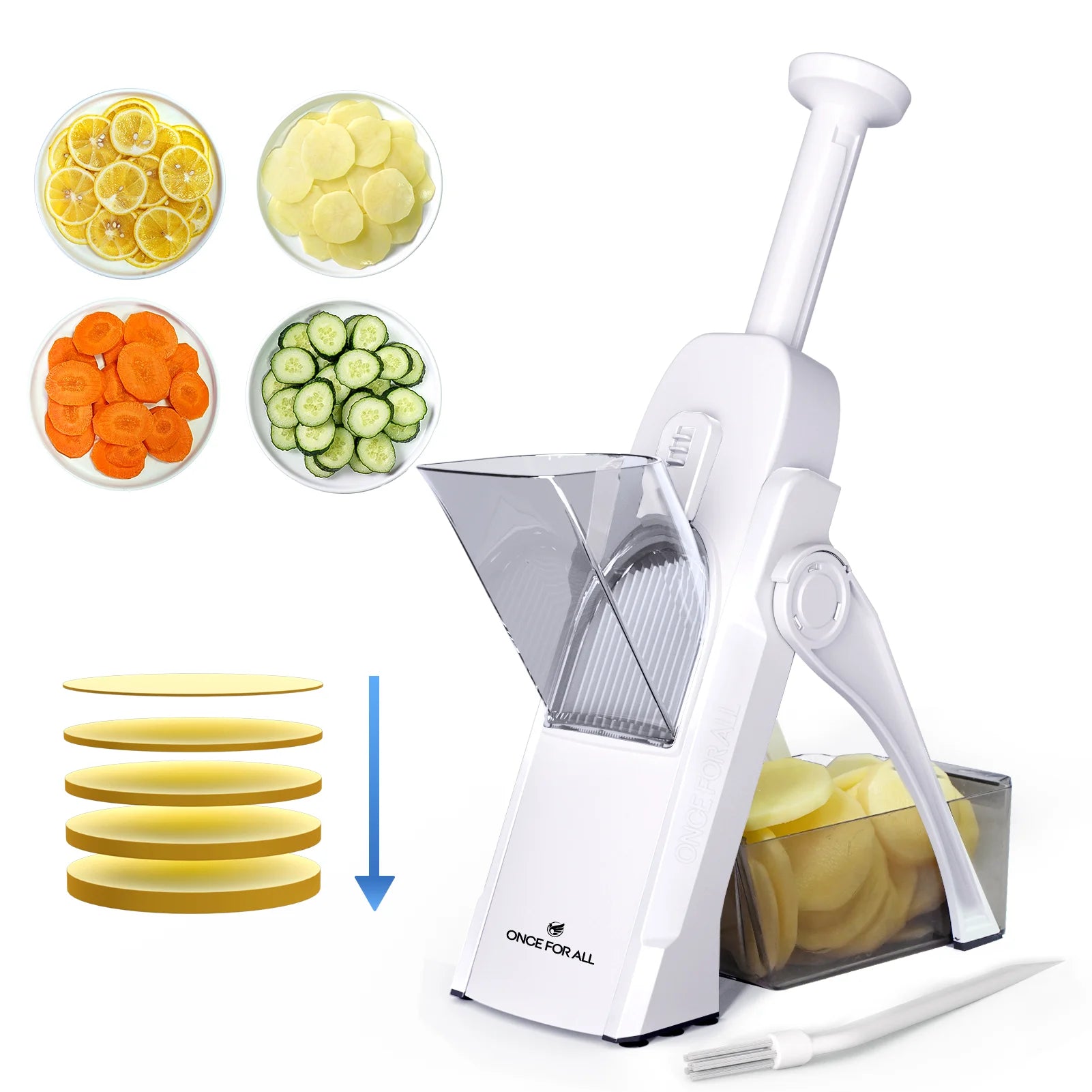 Potato Mandolin Hand Held Slicer Adjustable Thickness Stainless Steel Kitchen
