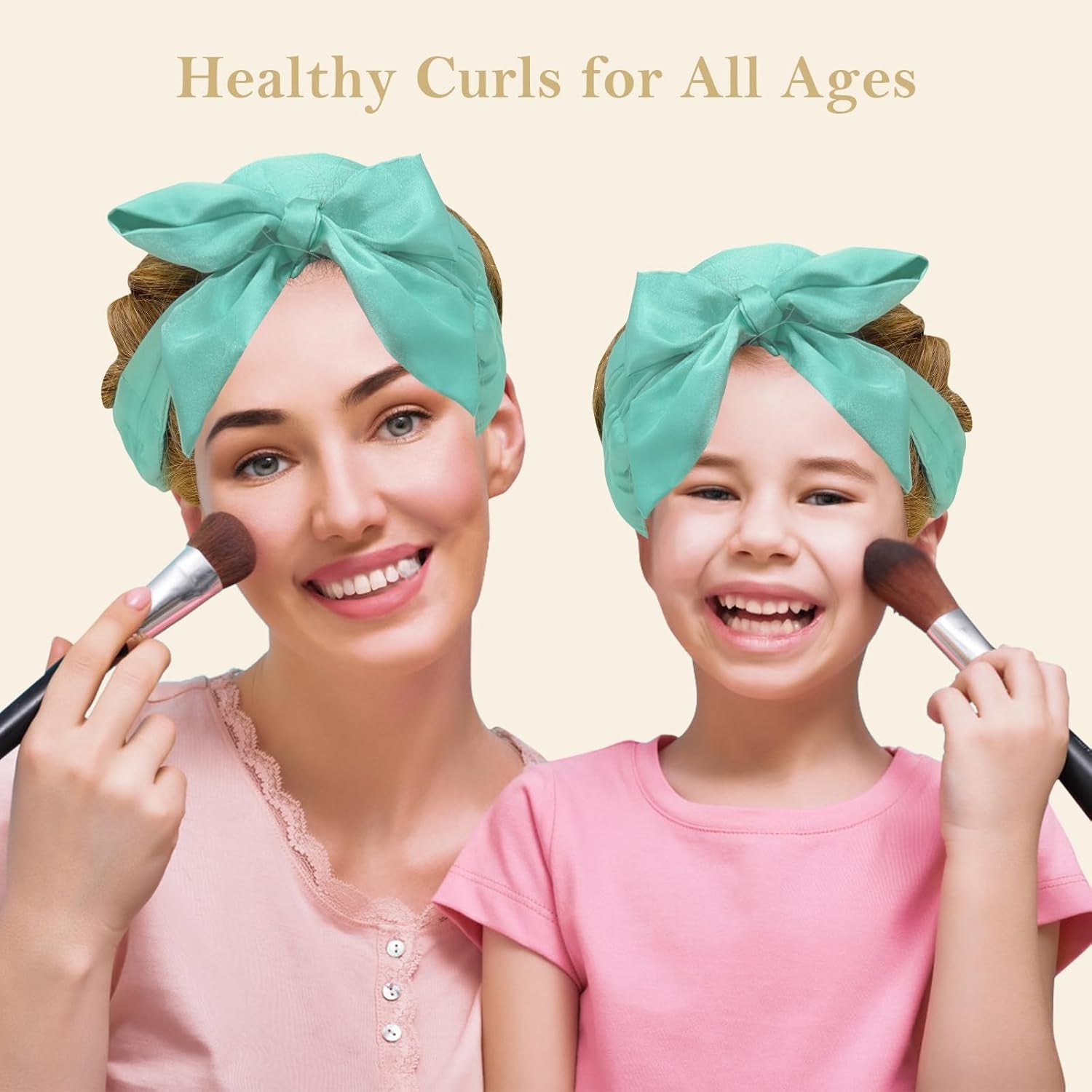 Heatless Curls Overnight Hair Curlers to Sleep In, Satin Heatless Curling Set - No Heat Overnight Curls, Hair Curlers No Heat Curlers, Beach Waves for Women Long Hair Volume (Green)