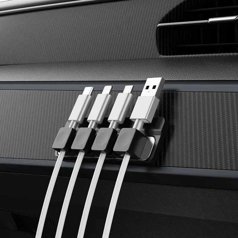 Magnetic Cable Clips Cable Smooth Adjustable Cord Holder under Desk Cable Management & Pad Wire Keeper Cable Organizer Holder