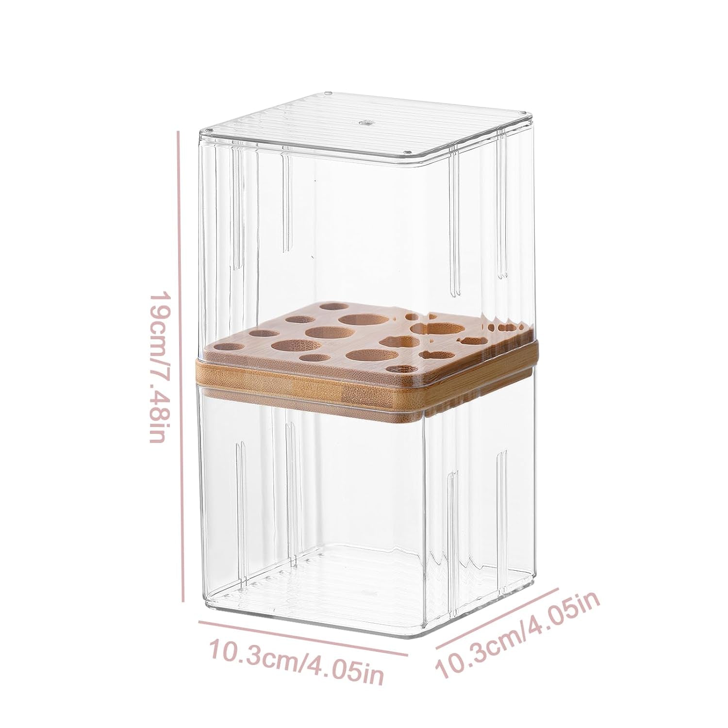 White Preppy Skincare Organizers Makeup Organizer Holder Beauty Cosmetic Storage Box Large Display Case and Makeup Brush Holder with Cover Makeup Brush Container with Lid Clear Makeup Brush Holder Org