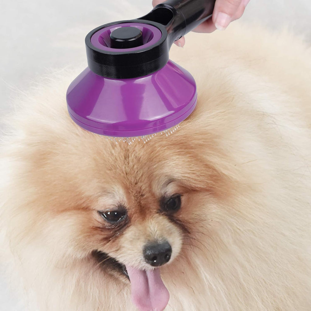 Dog Brush, Self Cleaning Slicker Brush for Cats and Dogs, Gently Removes Loose Undercoat, Mats Tangled Hairs Dog Grooming Kit