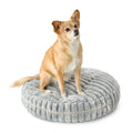 Medium round Ribbed Orthopedic Dog Bed, Gray, 24"