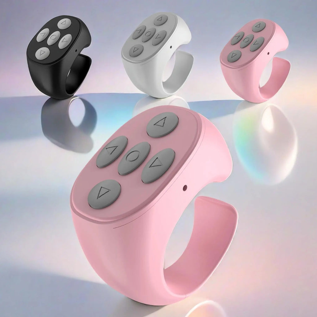 Wireless Remote Control Ring, Selfie Video Controller for Phone, Automatic Page Turner for Various APP, Selfie Accessories