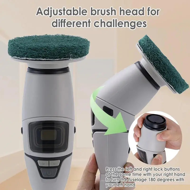 10-In-1 Electric Cleaning Brush Household Cleaning Brush Multifunctional Bathroom Cleaning Toilet Cleaning with LED Screen