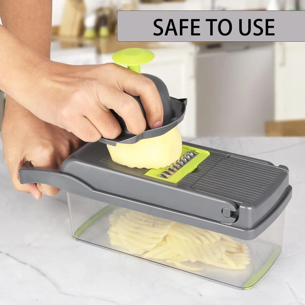 Vegetable Chopper, 17 in 1 Multi-Function Food Chopper, Professional Kitchen Gadget with Container