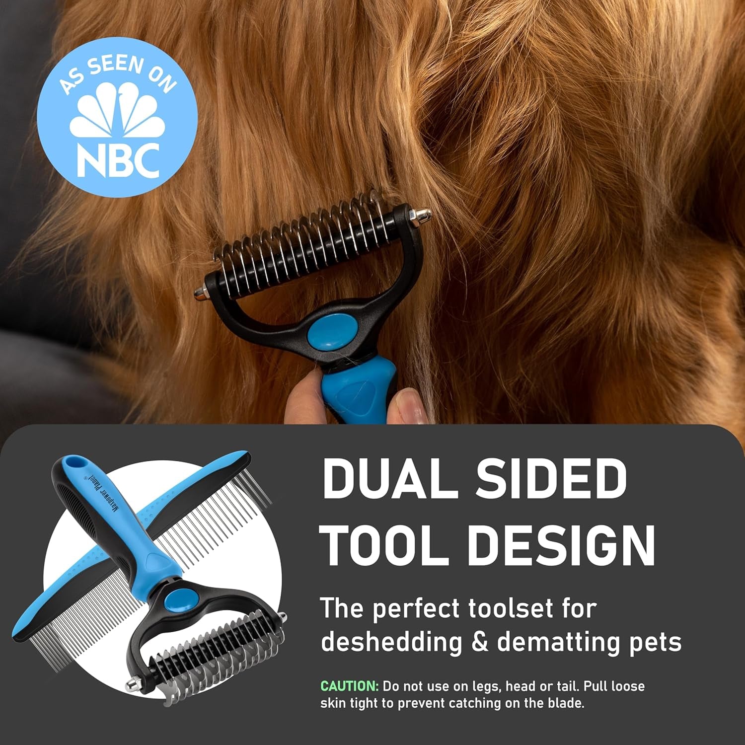 Pet Grooming Brush - Double Sided Shedding and Dematting Undercoat Rake Comb for Dogs and Cats,Extra Wide (B1 - Rake, Gloves & Comb, Large)