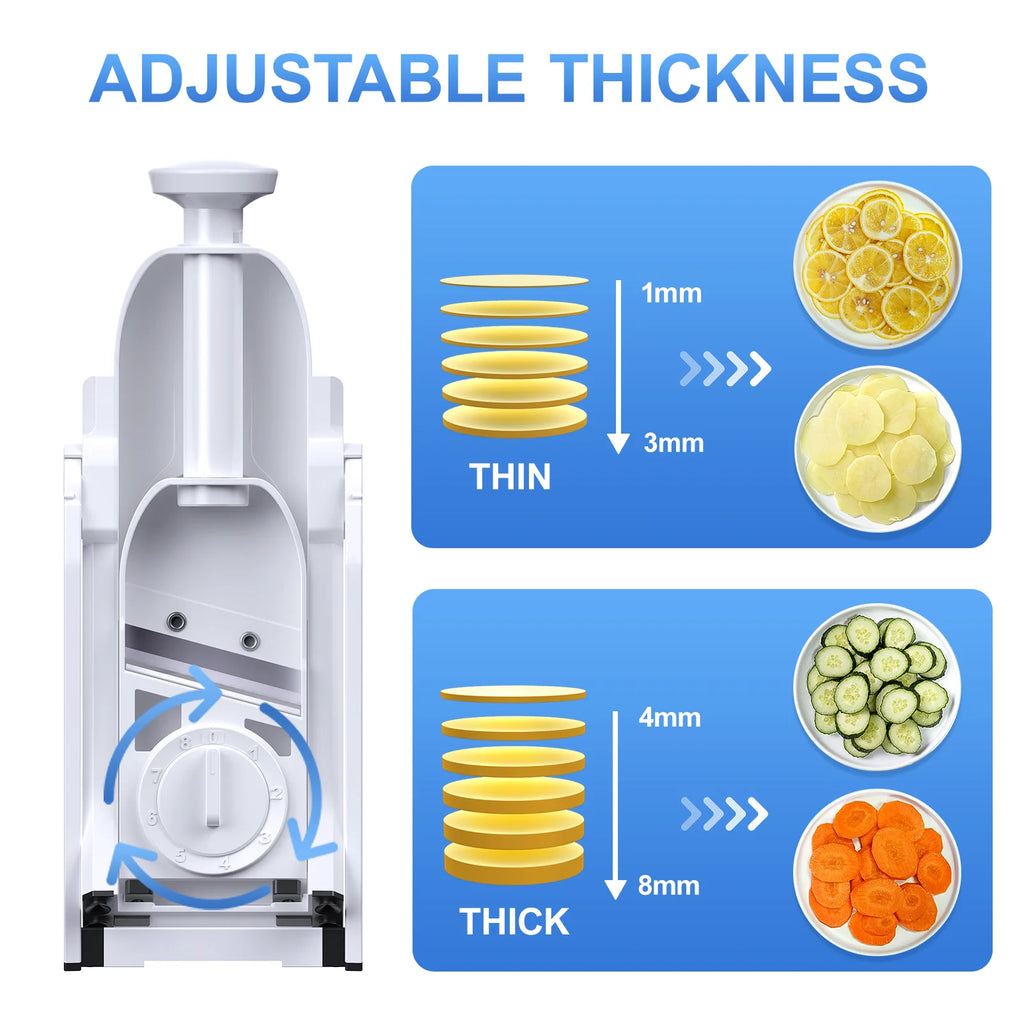 Potato Mandolin Hand Held Slicer Adjustable Thickness Stainless Steel Kitchen