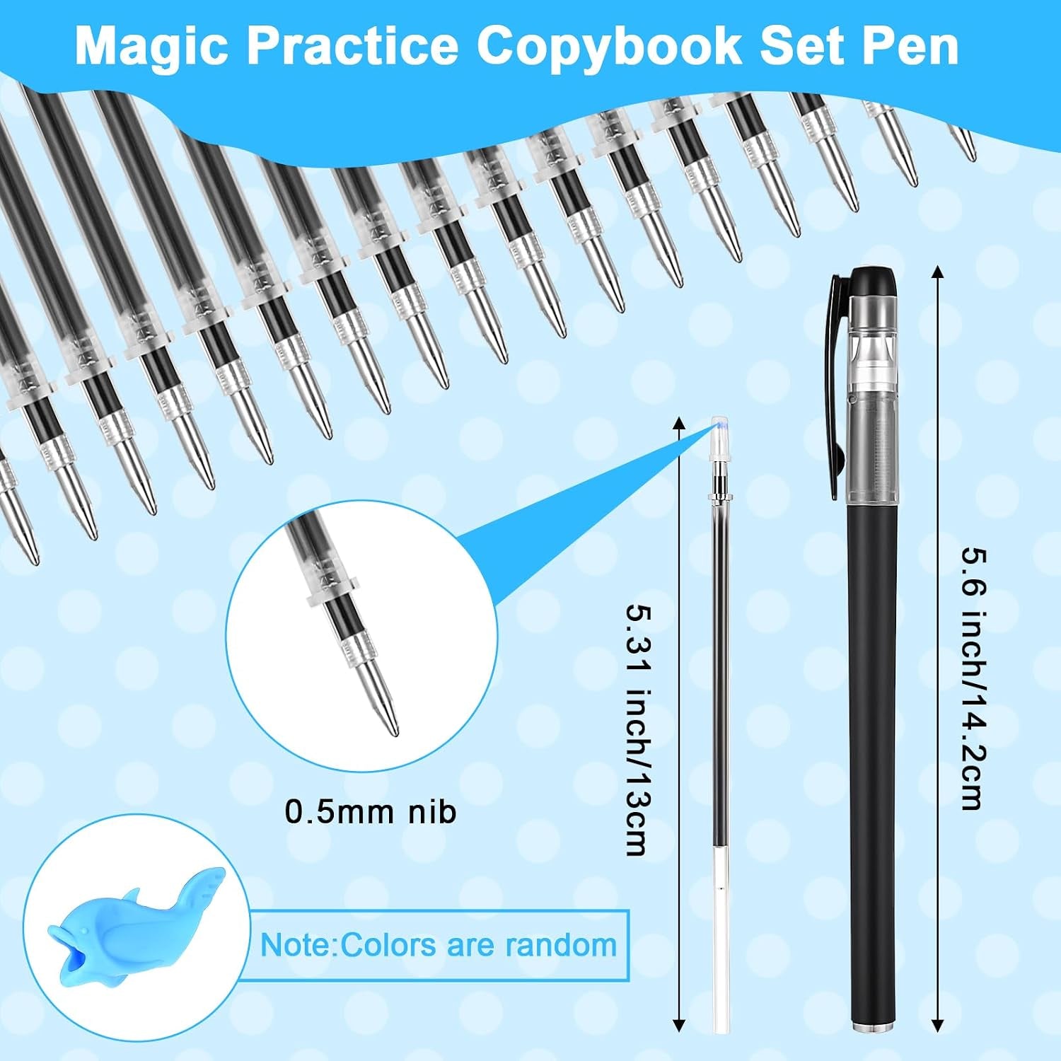 Magic Pens & Refills for Kids 48 PCS Grooved Book Magic Pens for Children'S Copybooks Reusable Grooved Handwriting Practice Kids Book Disappearing Ink Pen for Tracing Books Writing Train
