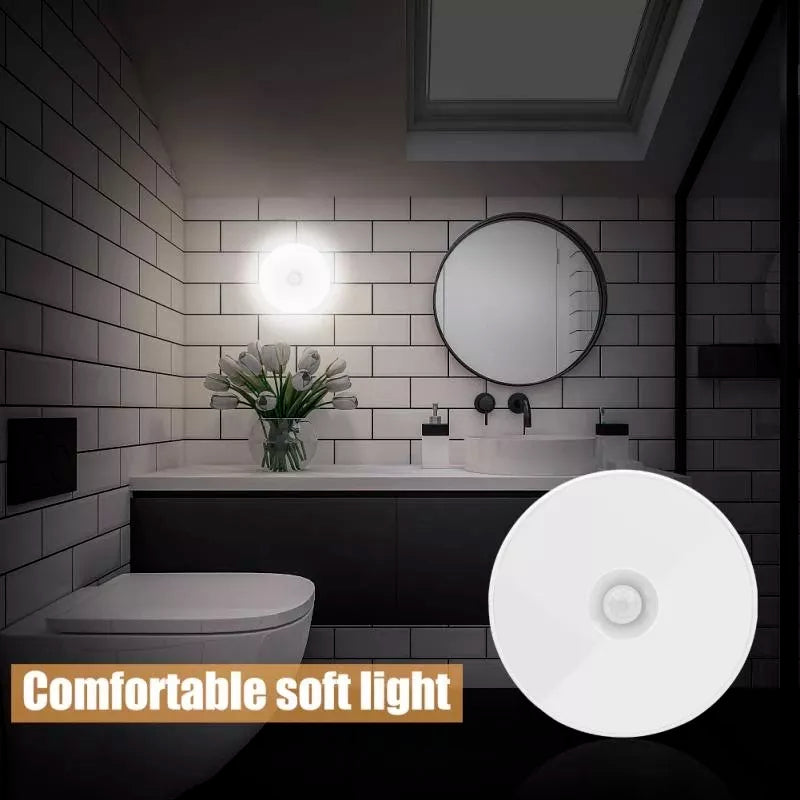 Led Motion Sensor Light USB Rechargeable PIR Wall Cabinet Stair Night Light Lamp