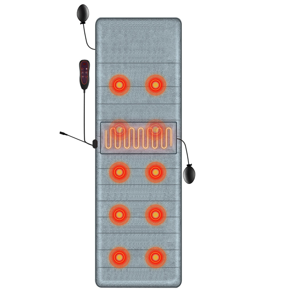 Full Body Electric Massage Mat W/Heat Vibration Massage Pad Cushion Back Massage