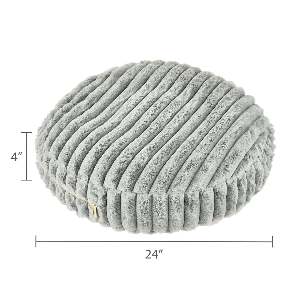 Medium round Ribbed Orthopedic Dog Bed, Gray, 24"