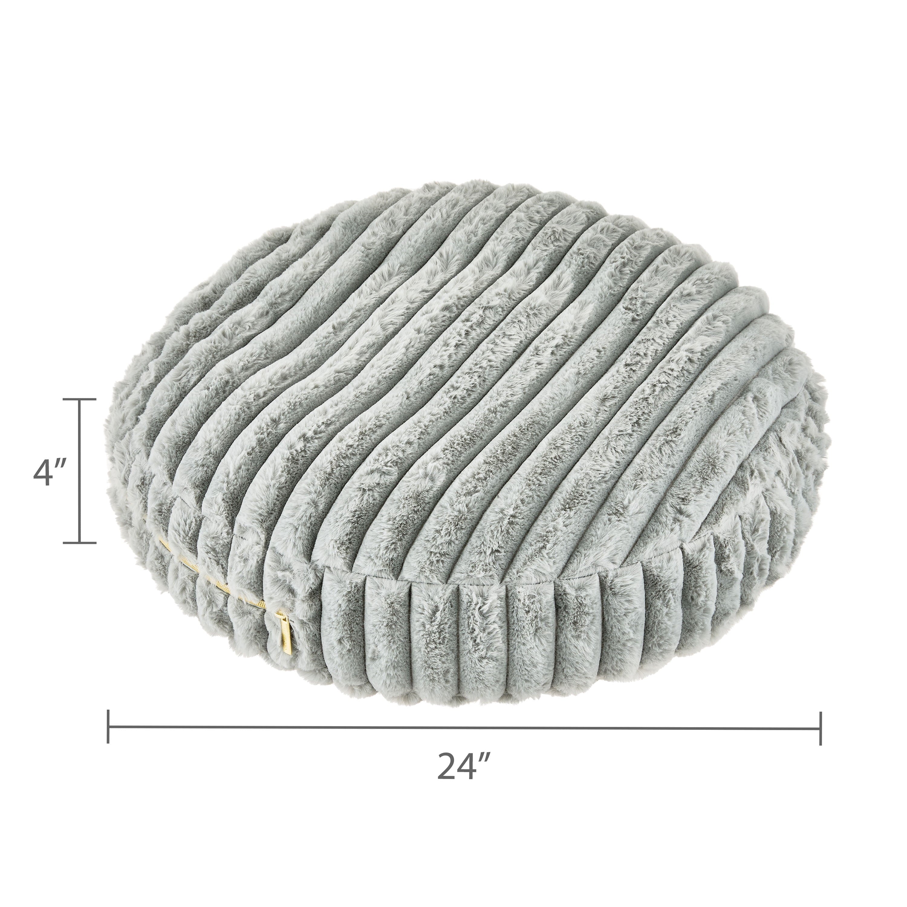 Medium round Ribbed Orthopedic Dog Bed, Gray, 24"