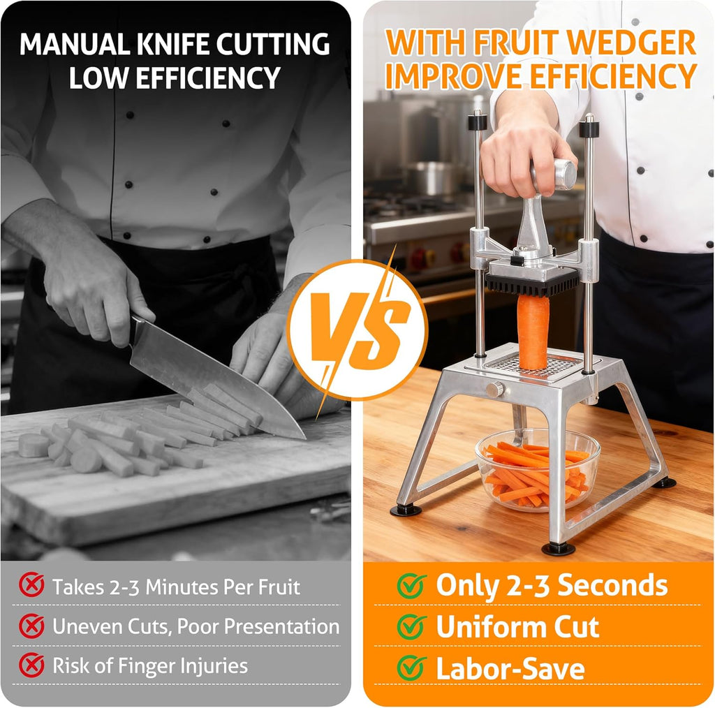 Commercial Vegetable Chopper Dicer W/3 Blades 1/4"+3/8"+8 Section Blade Onion Chopper Dicer Commercial Heavy Duty Stainless Steel French Fry Cutter for Home Kitchen & Restaurant Use