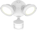 TGS Outdoor LED Motion Sensor Flood & Security Light Twin round Head White
