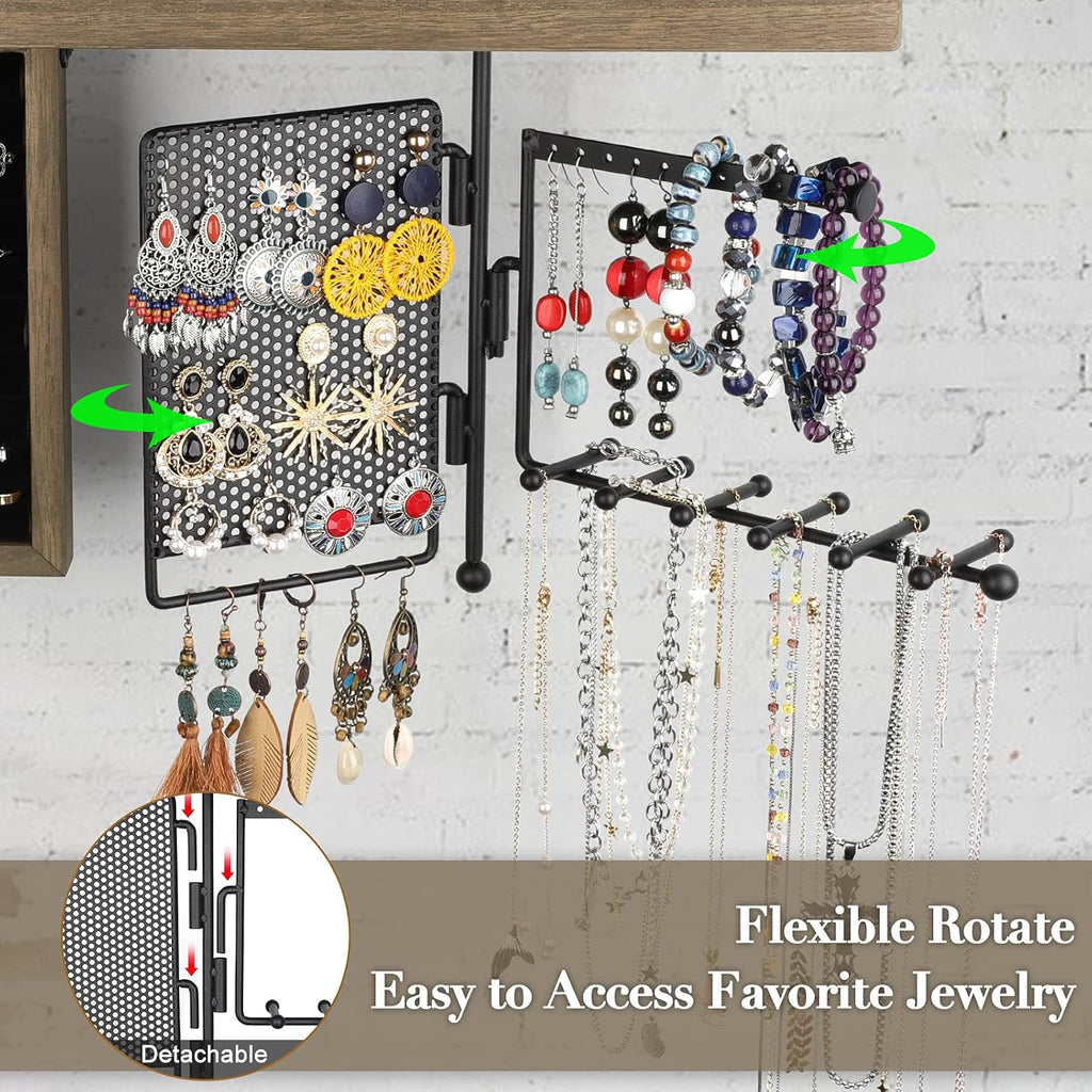 Hanging Jewelry Organizer and Makeup Organizer Black