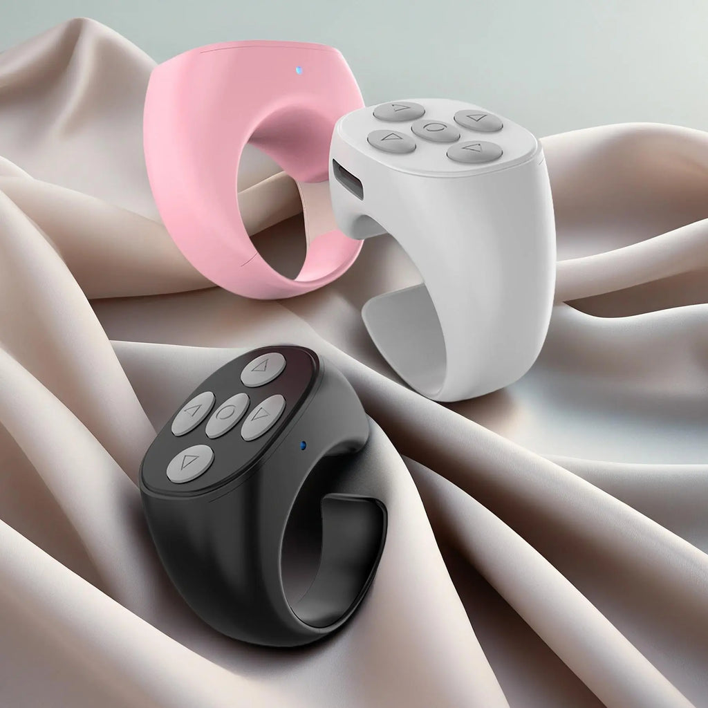 Wireless Remote Control Ring, Selfie Video Controller for Phone, Automatic Page Turner for Various APP, Selfie Accessories