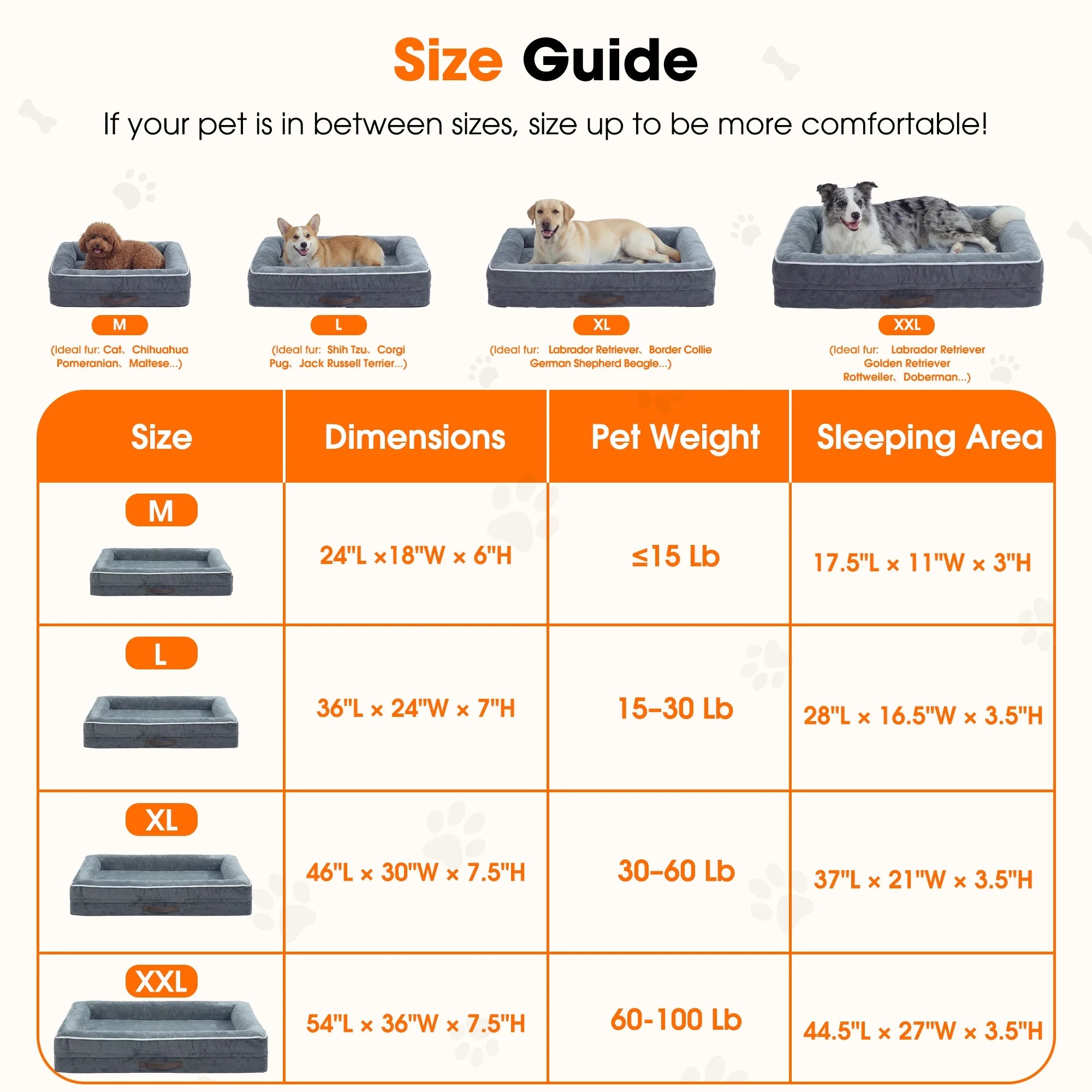 Orthopedic Dog Bed Large Waterproof Pet Sofa Bed Four-Sided Bolster Cushion Dog Couch with Removable Washable Cover,Gray