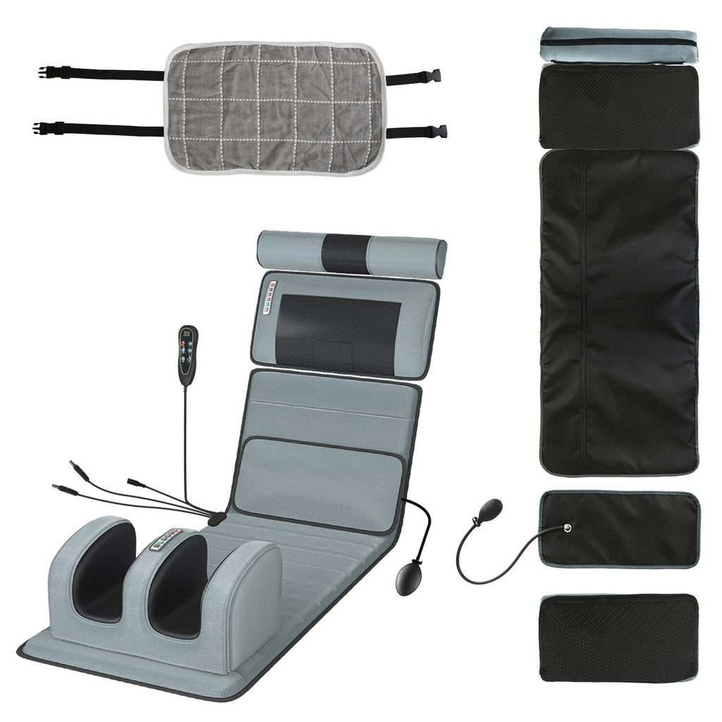 Full Body Electric Massage Mat W/Heat Vibration Massage Pad Cushion Back Massage