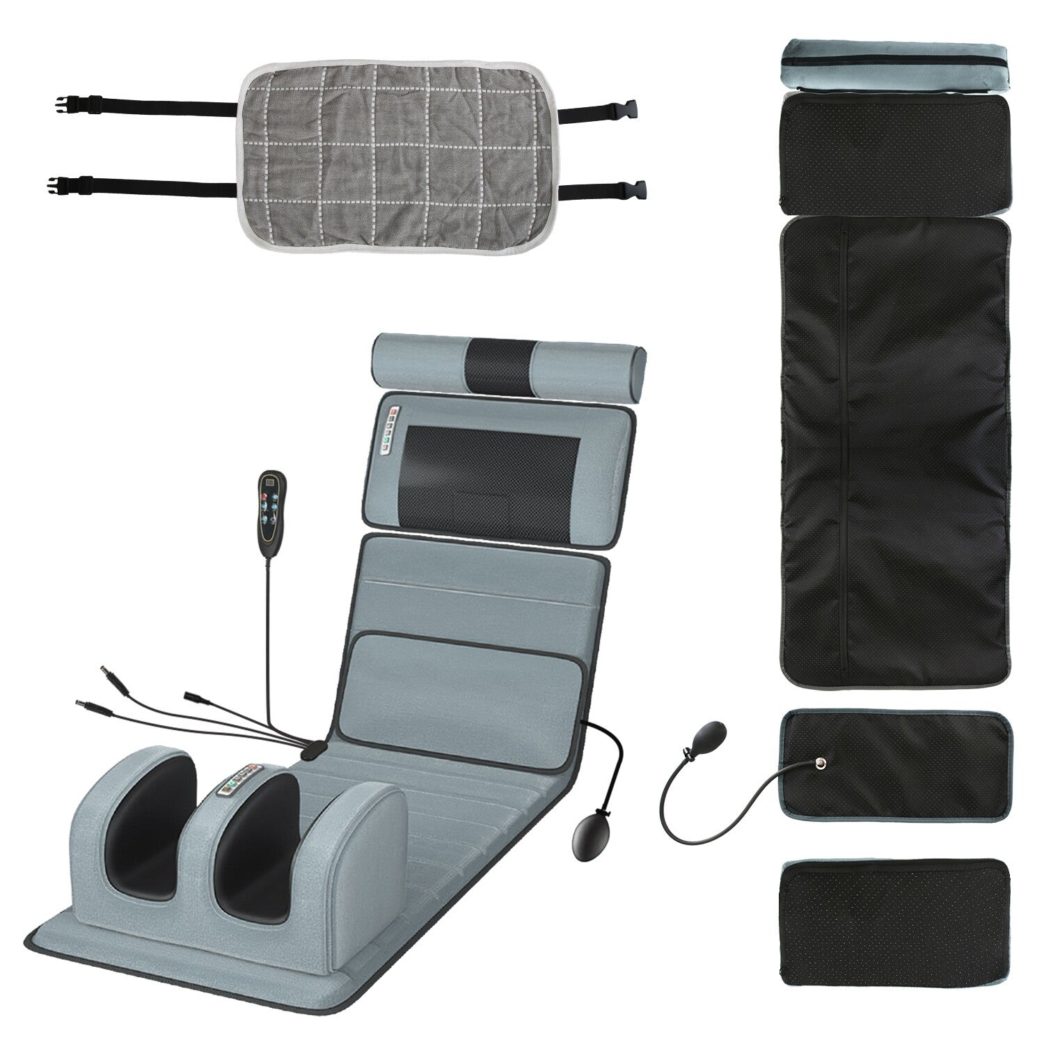 Full Body Electric Massage Mat W/Heat Vibration Massage Pad Cushion Back Massage